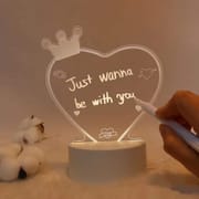3D LED Love Shape Note Board USB Message Board with Pen Creative Valentine's Day Acrylic Lamp Night Lights Gifts Bedroom Desk Lamp_img_0