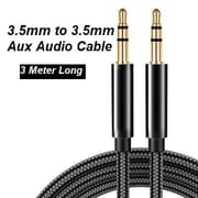 3.5mm Male to Male Aux Audio Cable with Durable Metal Plugs - Compatible with Car, iPhone, Laptop, Headphones, and More (Black)_img_0