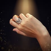 Silver Big Wing Adjustable Ring for Men & Women | Unisex Statement Finger Ring_img_1
