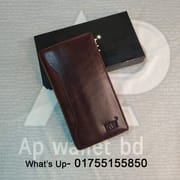 Genuine Leather 2 Phone Chamber Mont Blanc Long Wallet_img_0