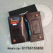 Genuine Leather 2 Phone Chamber Mont Blanc Long Wallet_img_1