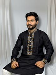platinum Cuff Hata Panjabi Black Color_img_0