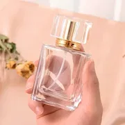 Empty Perfume Atomizer Refillable Glass Spray 30ml Bottle Frosted Square shape color cap 1 pcs_img_1