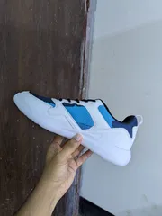 Finelook Men's white and Blue Mesh Sneakers_img_2