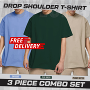 3 Pieces Combo - Drop Shoulder T-shirt for Men_img_0