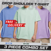 3 Pieces Combo - Drop Shoulder T-shirt for Men_img_0