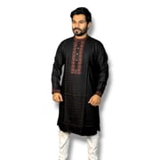 Elite embroidered panjabi black color_img_1