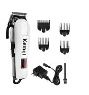 Professionals Design Perfect Shaver And Haircut Rechargeable Beard And Moustaches Hair Machine And Trimming With Cord And Without Cordless Use km809A(White)_img_0