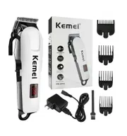 Professionals Design Perfect Shaver And Haircut Rechargeable Beard And Moustaches Hair Machine And Trimming With Cord And Without Cordless Use km809A(White)_img_1