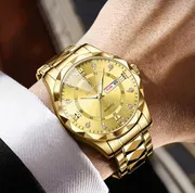 BINBOND 2521 Luxury Brand Luminous Quartz Watch For Men (golden blue)_img_10