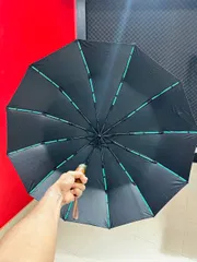 Premium 12-Ribs Automatic Open/Close Wood Handle Umbrella_img_7