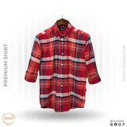 Fred Perry Men’s Premium Red Tartan Slim-Fit Casual Shirt_img_0