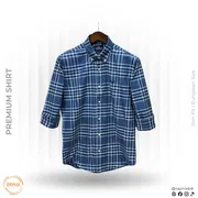 American Eagle Men’s Premium Blue Plaid Slim-Fit Casual Shirt_img_0