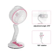 Rechargeable MHR Mini Folding Fan with LED Light & Power Bank_img_1