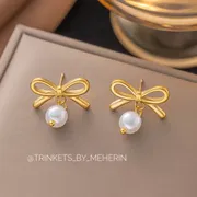Bow pearl earring_img_0