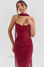 Hallie Corset Mesh Halter Top_img_1