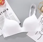 women Seamless t-shirt bra Underwear Sexy Gathered Bras Soft Breathable Bras Solid Color Underwear Girls Women Underwear Accessories_img_3