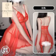Sexy Mesh Lace Nightdress Pajama Set for Women – Perspective Lingerie Sling Sleepwear (Free Size)_img_1