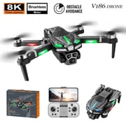 V186 Drones with Camera 8K HDR Videos,60 Mins Flight Time with 3 Batteries,200g Palm-Sized Mini Drone for Beginner &Adults, Smart Return, Follow Me, Circle Fly, Tap Fly, WiFi Transmission,Three Camera_img_0
