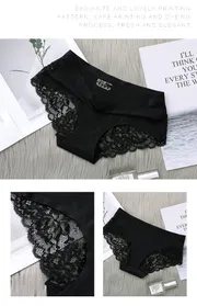 Lace Briefs Women Plus Size Ladies Ice Silk Seamless Underwear European US Female Underpants Hot Style_img_10