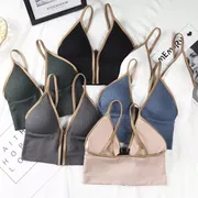 Seamless Bras For Women Padded Underwear U Backless Bralette Sleep Top Camis Cotton Wireless Fitness Zipper Bra Lingerie_img_1