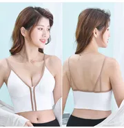 Seamless Bras For Women Padded Underwear U Backless Bralette Sleep Top Camis Cotton Wireless Fitness Zipper Bra Lingerie_img_2
