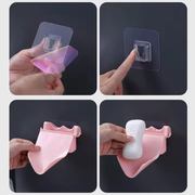 2 Pieces Wall-Mounted Leaf Shape Soap Holder with Hook & Storage_img_5