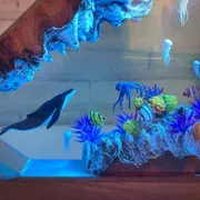 Seabed World Organism Resin Table Light Art Decoration Lamp Whales and jellyfish Night Light Creative USB charge night light Gif_img_5
