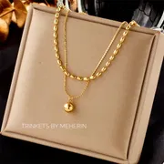 Double layer round bead neckpiece_img_2