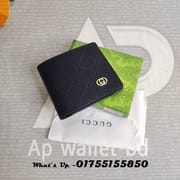 Gucci Emobossed Premium Short Black wallet with OG Box & Dust bag_img_0