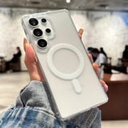 Magnetic Original Transparent Phone Case For Samsung Galaxy S25 S24 Ultra Magsafe Clear Cover_img_0