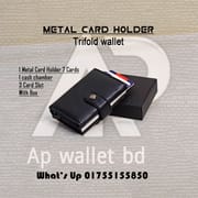 Metal Card Holder Trifold Wallet With Box_img_1