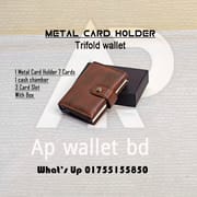 Metal Card Holder Trifold Wallet With Box_img_3