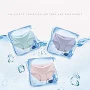 Women Ice Silk Non-trace Breathable High Waist Sexy Briefs Triangle Female Comfort_img_3
