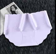 Women Ice Silk Traceless ultra-thin Wave Girls Comfortable Breathable Solid Color mid Waist Triangle Underwear  Breathable Briefs Cozy Lingerie Soft Comfortable Underpants_img_12