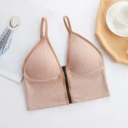 Seamless Bras For Women Padded Underwear U Backless Bralette Sleep Top Camis Cotton Wireless Fitness Zipper Bra Lingerie_img_3