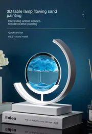 Table Lamp Quicksand Night Light 3D Hourglass Bedside Lamps_img_0