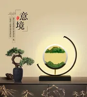 Table Lamp Quicksand Night Light 3D Hourglass Bedside Lamps_img_3