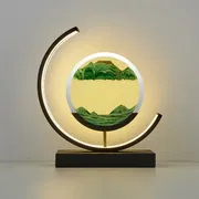 Table Lamp Quicksand Night Light 3D Hourglass Bedside Lamps_img_6