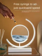 Table Lamp Quicksand Night Light 3D Hourglass Bedside Lamps_img_16