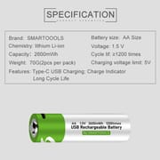 SmarToools RB40 AA 1.5V 2600mWh Rechargeable Battery (2 Pcs Set) | Price in BD_img_3