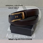 Hermes Genuine Leather Metal Buckle Belt With Auto lock_img_0