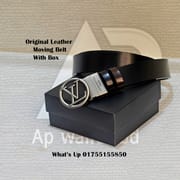 Louis Vuitton Genuine Leather Moving Buckle Belt With Box_img_0