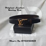 Louis Vuitton Genuine Leather Moving Buckle Belt With Box_img_1