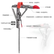 Leo the fourth generation automatic pole lifting bracket Fishing Rod mount Stainless Steel Rod Stand for Ground Support Brackets, Adjustable Fish Rod Holders for Bank Ground Fishing_img_6