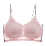 Ultra Thin Ice Silk Seamless Underwear Women Plus Size Sexy Top Soft Breathable Wireless Solid Lingerie Gathered Invisible Padded Bra_img_8