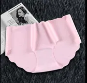 Women Ice Silk Traceless ultra-thin Wave Girls Comfortable Breathable Solid Color mid Waist Triangle Underwear  Breathable Briefs Cozy Lingerie Soft Comfortable Underpants_img_13