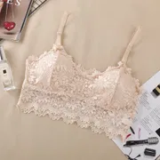 Fashion Women Lace Flower Bras Top Comfortable Bralette Solid Color Sexy Underwear Vest Seamless Bra_img_6