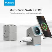 Maxco MW11 Qi2 3-in-1 MagSafe Wireless Charger – Auto-Rotating Phone Dock, 15W Fast Charging for iPhone, Apple Watch & AirPods  | Price in BD_img_0