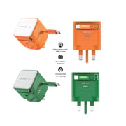 Momax 1-Charge+ 35W GaN USB-C Fast Charger with Built-in Retractable Cable Green Orange | Price in BD_img_0